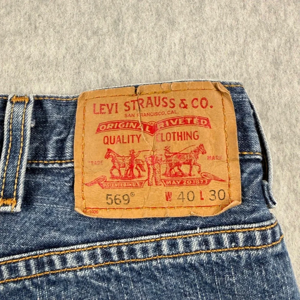 Vintage Levis Jeans Mens Fits 40x29‎ Blue 569 Baggy Loose Straight Skater Denim